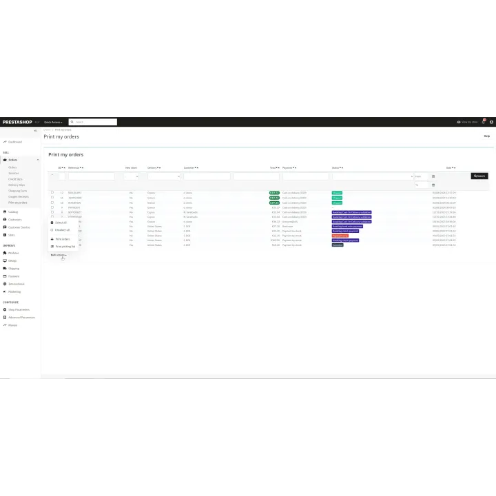 Mass Print Order Details PrestaShop Module | 01generator.com