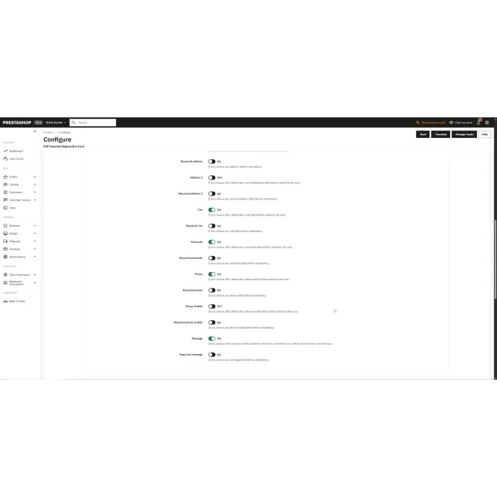 B2B Registration & Approval Form for PrestaShop | 01generator.com
