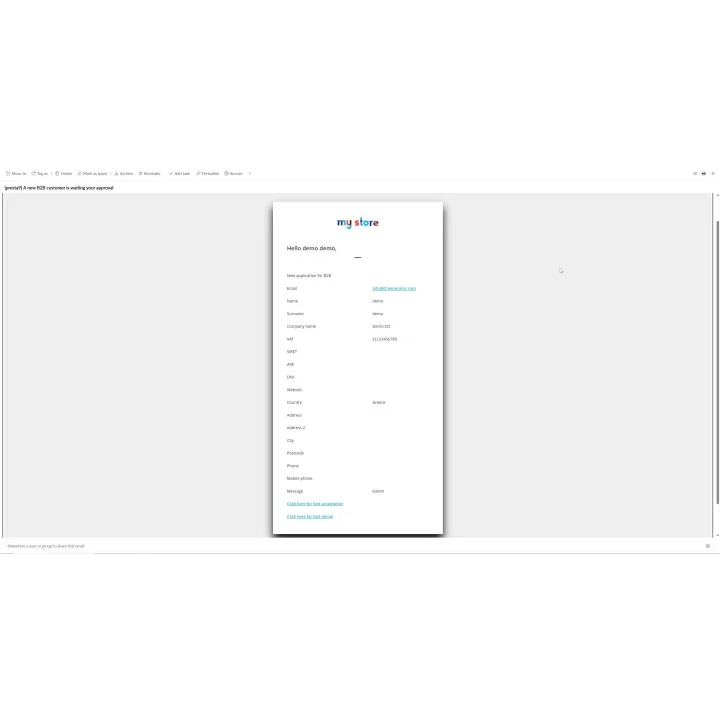 B2B Registration & Approval Form for PrestaShop | 01generator.com